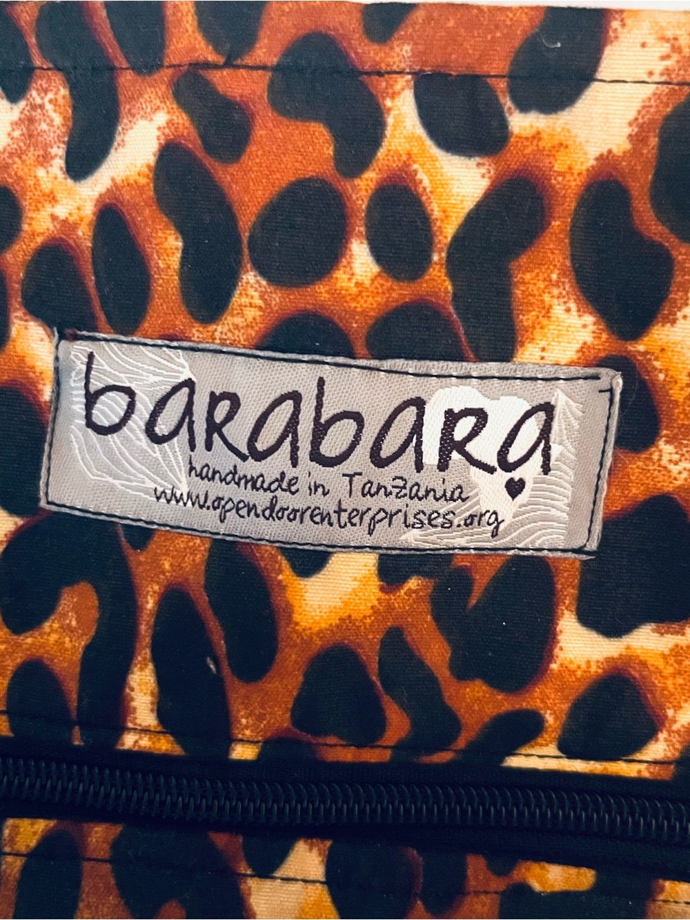 Barabara Leopard Print Tote Bag Handmade in India - Picture 2 of 10